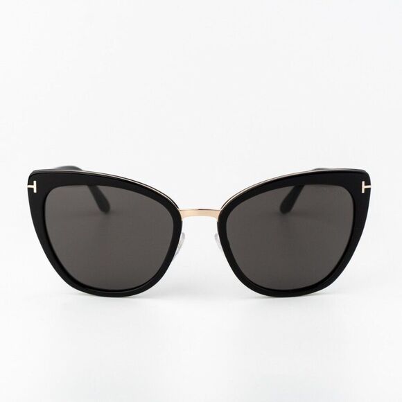 Tom Ford SIMONA Women Sunglasses Black Gold Smoke Semi Cat Eye FT0717 01A NEW main image 4